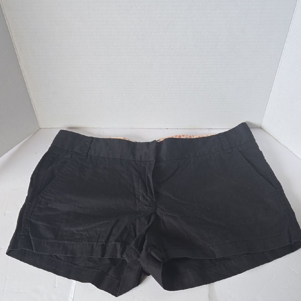 JCrew Factory Broken In Chino Short Women's 10 Black Cotton Preppy Travel Casual